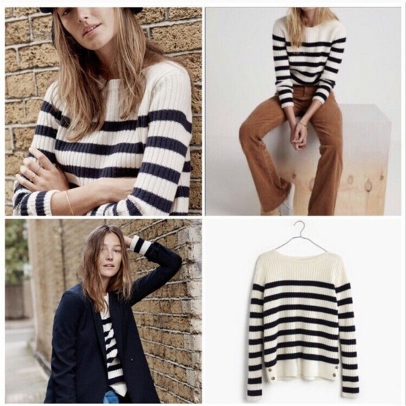 Madewell anchorlight ivory ribbed sweater size M - Picture 6 of 6